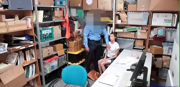  Petite teen shoplyfter just dont want her daddy to know